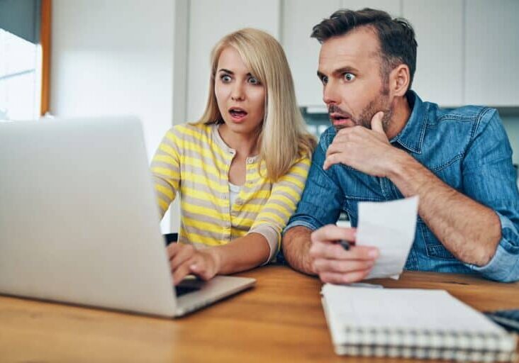 Shocked couple